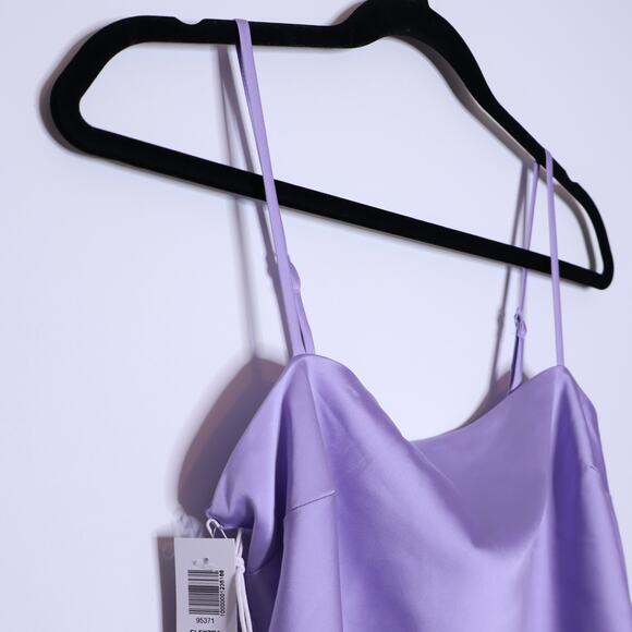SUN-DEH Aritzia NWT Elektra Satin Camisole Lavender Cropped Tie Back Women's S - Picture 4 of 11